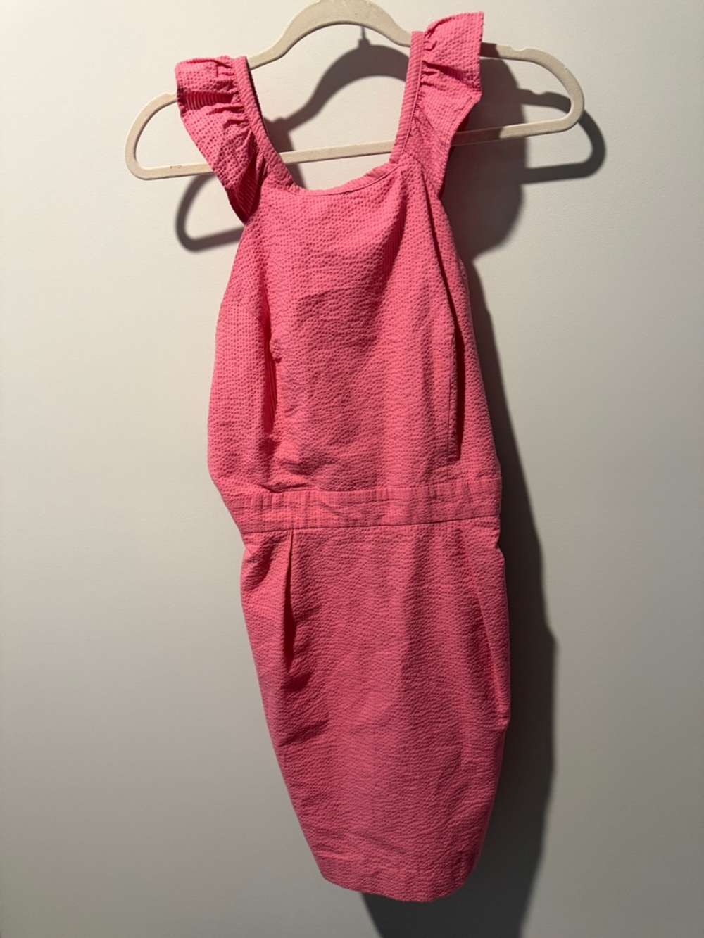 Lauren James Pink Textured Ruffle Dress